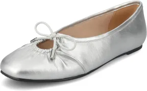 Journee Collection Womens Callee Ruched Ballet Dress Flats with Bow Cushioned Slip On Soft Square Toe Fashion Shoe