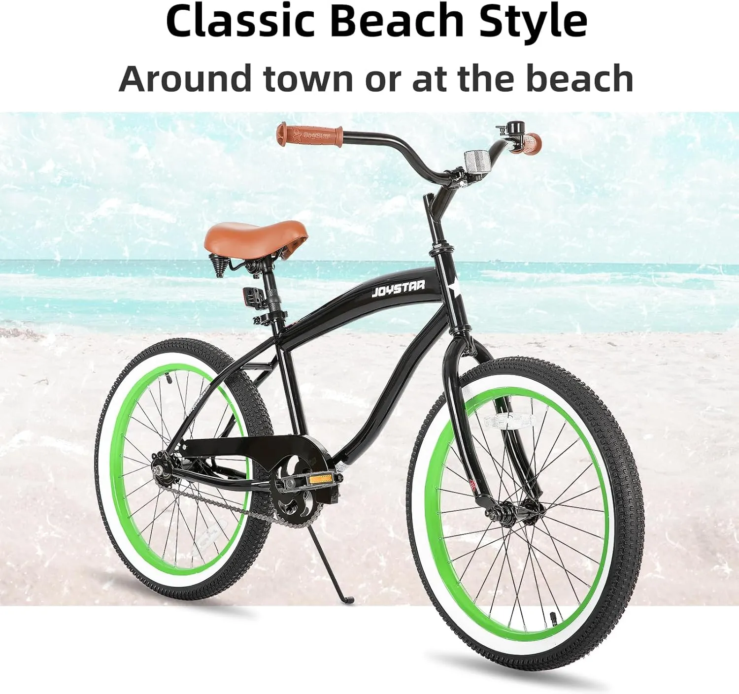 JOYSTAR 20" 24" 26" Beach Cruiser Bike for Girls, Boys, Mens and Womens, Single Speed Kids Cruiser Bikes with Coaster Brake, Multiple Colors