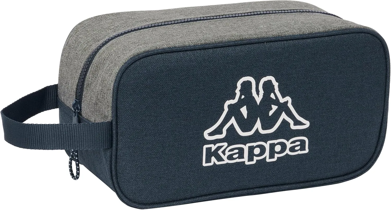 Kappa Dark Navy – Medium Trainer, Multi-purpose, Pencil Case, Sport, Extracurricular Shoes, Football, Comfortable and Versatile, 29 x 14 x 15 cm, Grey/Navy Blue Melange, Grey/Navy Blue Melange,