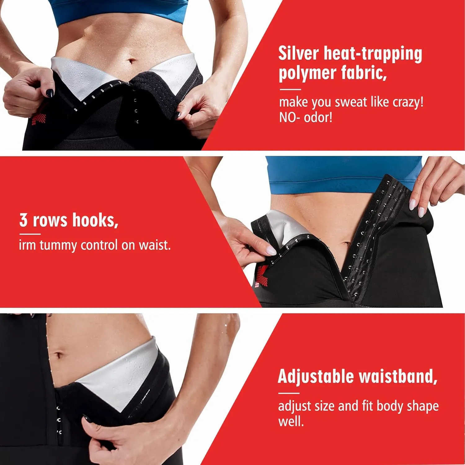 KUMAYES Sauna Leggings for Women Sweat Pants High Waist Compression Slimming Hot Thermo Workout Training Capris Body Shaper