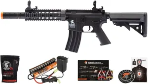 Lancer Tactical Gen 2 Durable Airsoft Gun SD M4 Polymer- Full/Semi-Auto Piactinny Rail AEG Rifle with 0.20g BBS, Charger and Battery