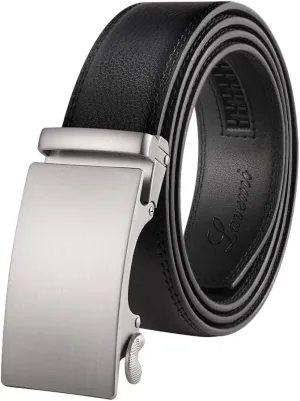Lavemi Men's Real Leather Ratchet Dress Casual Belt, Cut to Exact Fit,Elegant Gift Box