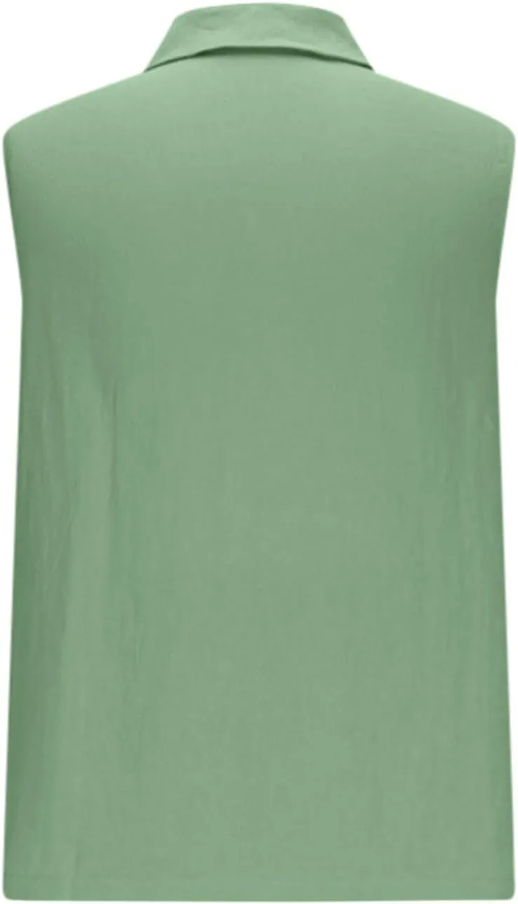 Linen Sleeveless Shirts for Men Beach Vacation Outfits Textured V Neck Tropical Shirt Tank Tops Cut Off Holiday 2025