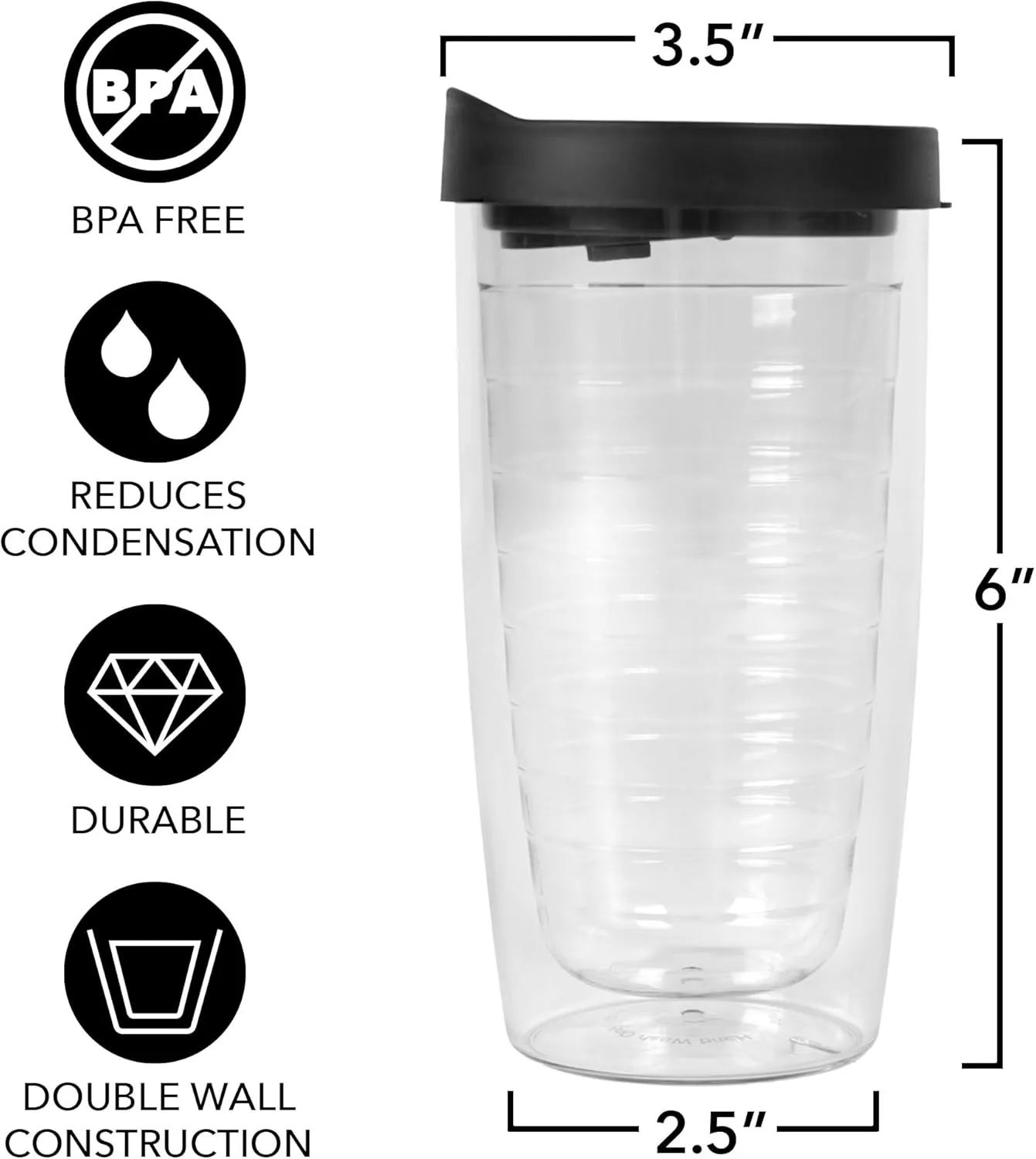 LOGOVISION Friday the 13th Jason Mask Double-Walled Plastic Travel Tumbler Keeps Drinks Hot & Cold, 16oz.