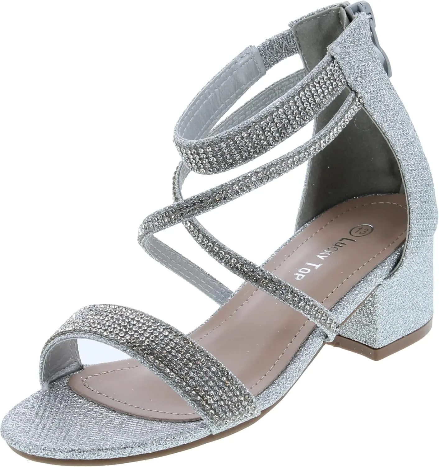 Lucky Top Girls Dress Sandal Low Heel Ankle Strap