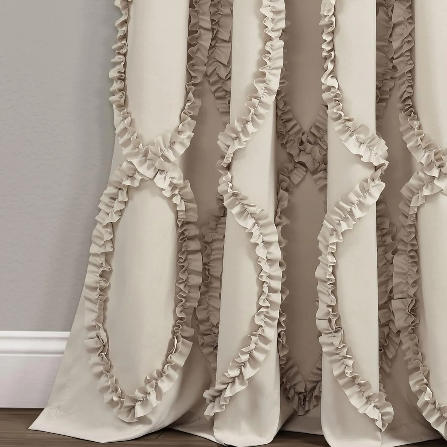 Lush Decor Avon Window Curtain Sydney Throw Blanket, 54"W x 84"L, Neutral