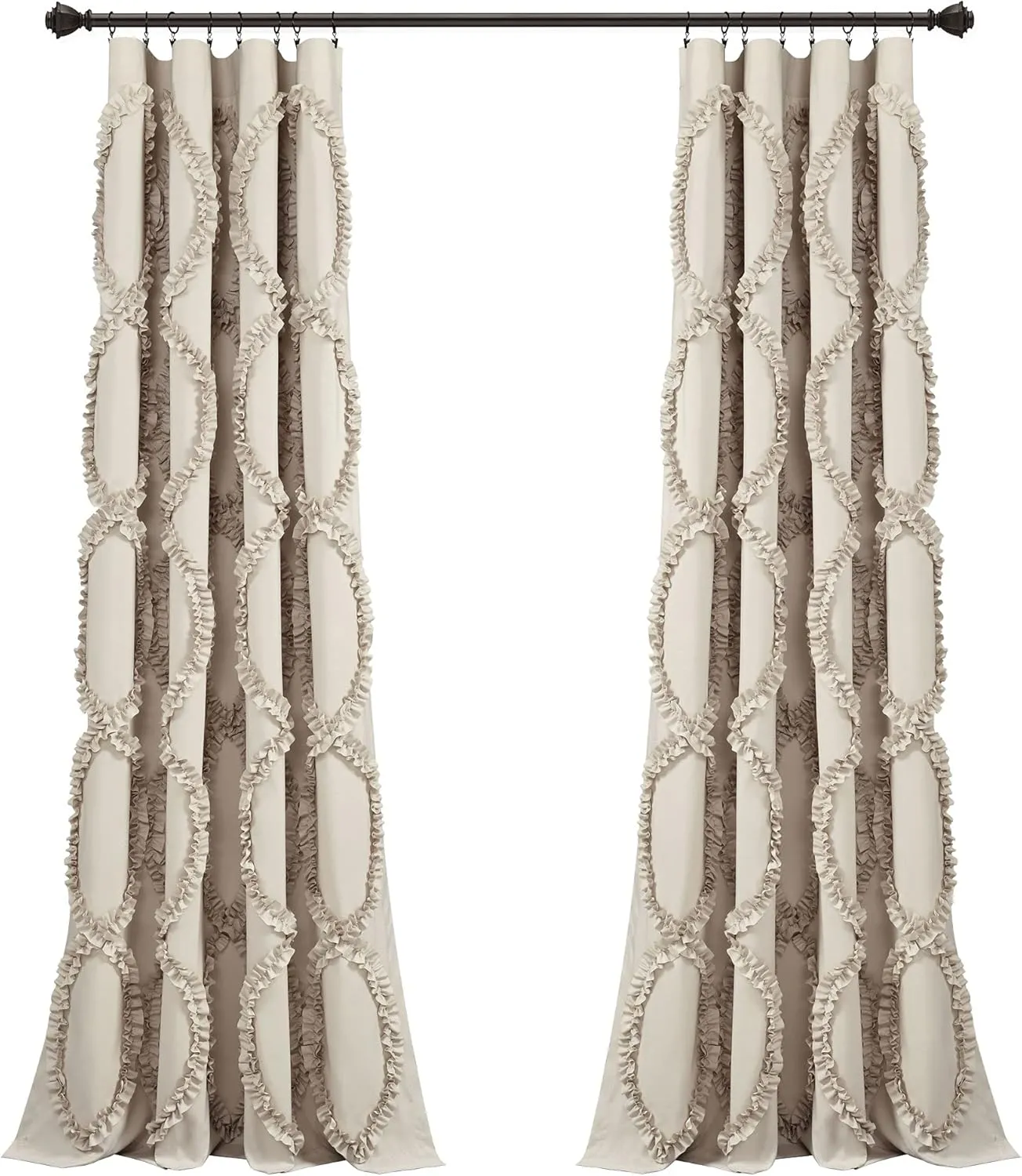 Lush Decor Avon Window Curtain Sydney Throw Blanket, 54"W x 84"L, Neutral