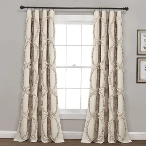 Lush Decor Avon Window Curtain Sydney Throw Blanket, 54"W x 84"L, Neutral
