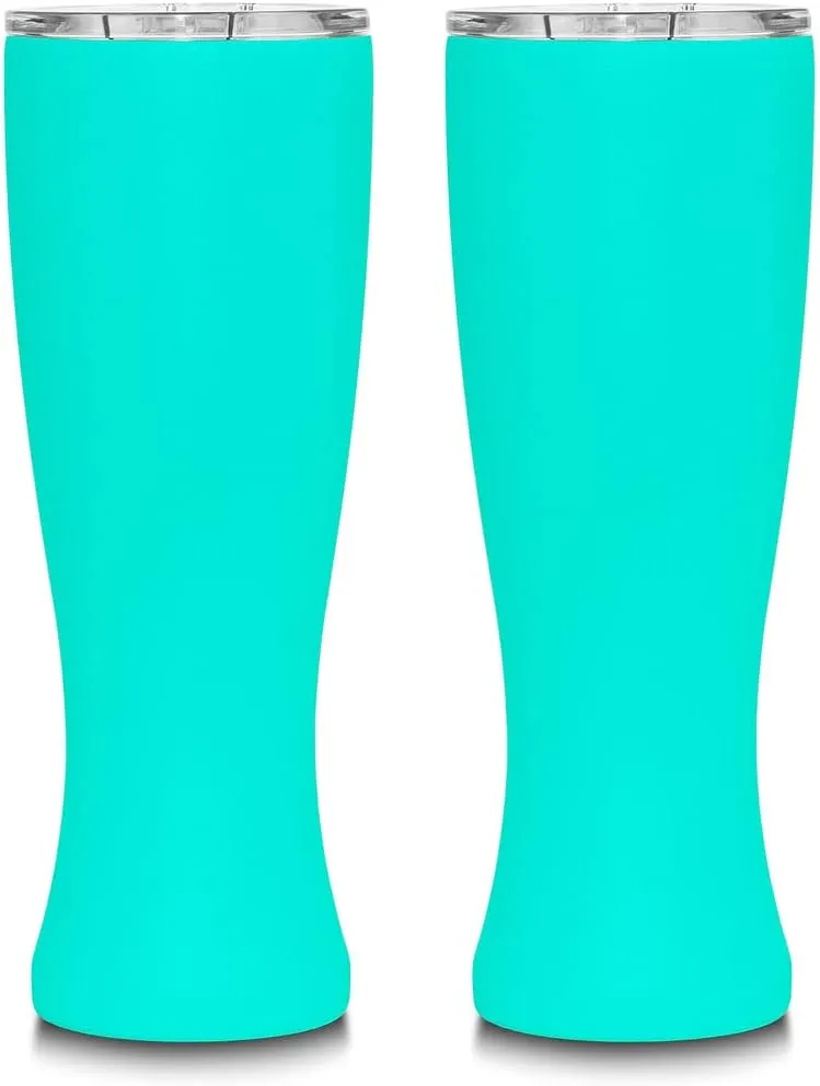 MASON FORGE | Stainless Steel Pint Double Insulated Beer Tumbler | Double Wall Vacuum Insulated | Sweat & Condensation Free | HOT or COLD Beverages | Pilsner Style Glass | 16 Ounce | Set of 2