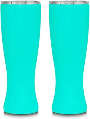 MASON FORGE | Stainless Steel Pint Double Insulated Beer Tumbler | Double Wall Vacuum Insulated | Sweat & Condensation Free | HOT or COLD Beverages | Pilsner Style Glass | 16 Ounce | Set of 2