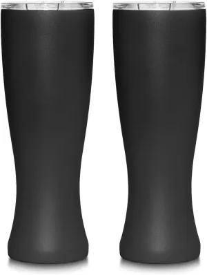 MASON FORGE | Stainless Steel Pint Double Insulated Beer Tumbler | Double Wall Vacuum Insulated | Sweat & Condensation Free | HOT or COLD Beverages | Pilsner Style Glass | 16 Ounce | Set of 2