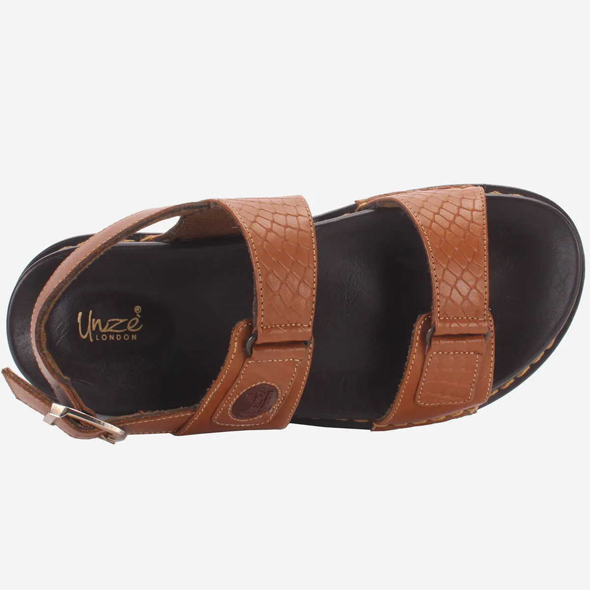 Men "VEERO" Leather Open Toe Summer Flat Sandals