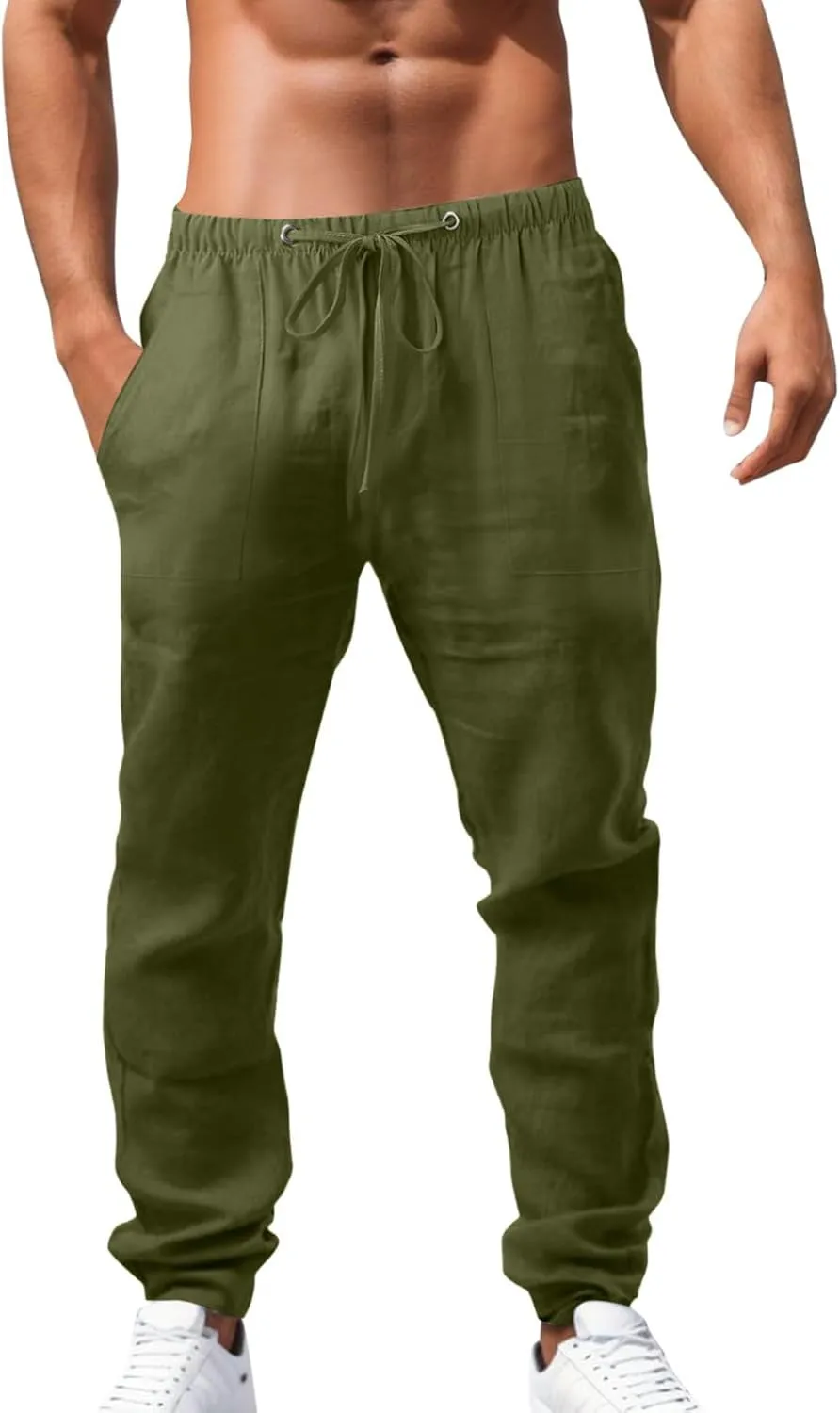 Men's Lightweight Jogging Pant Cargo Chino Work Joggers Baggy Sports Casual Sweatpants Stretch Long Pants
