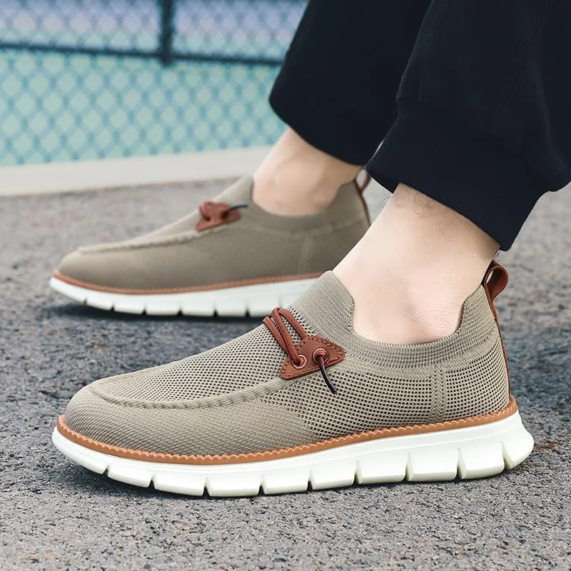 Mens Loafers Shoes Oxfords Lace Up Mesh Slip on Shoes Casual Comfortable Lightweight Fashion Walking Sneakers Slippers Dress Breathable Business Sneakers Outdoor Work Sports Soft Sole Shoe