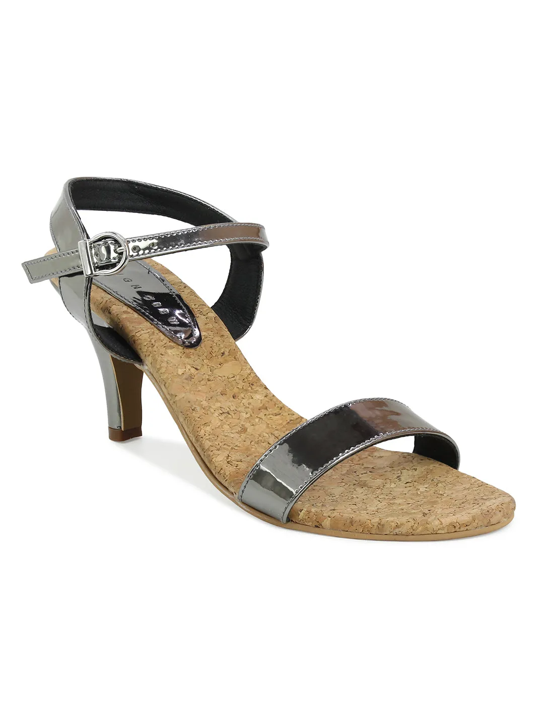 Metallic Ankle Strap Sandal