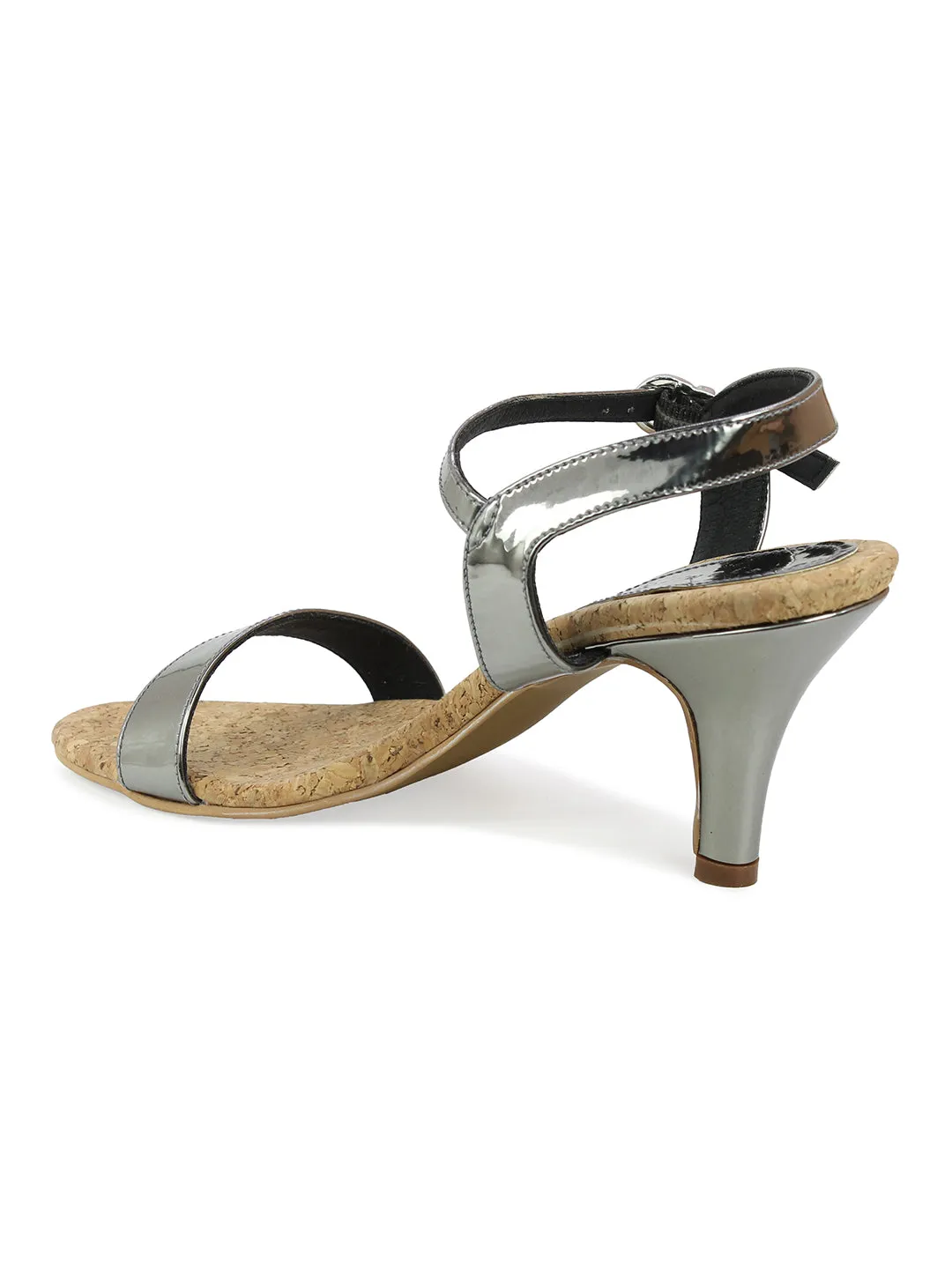 Metallic Ankle Strap Sandal