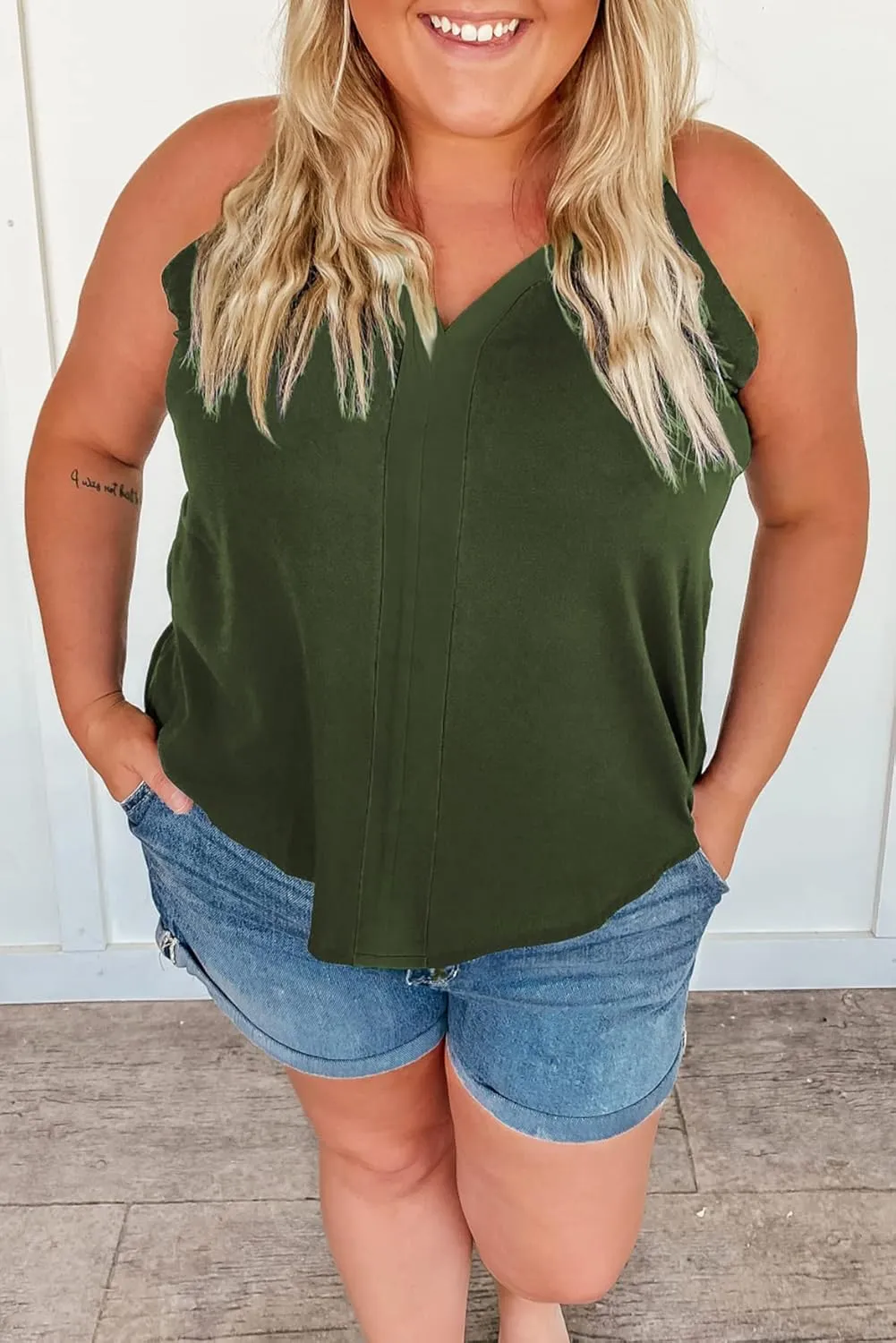 miduo Womens V Neck Strappy Tank Tops Loose Casual Sleeveless Shirts Blouses