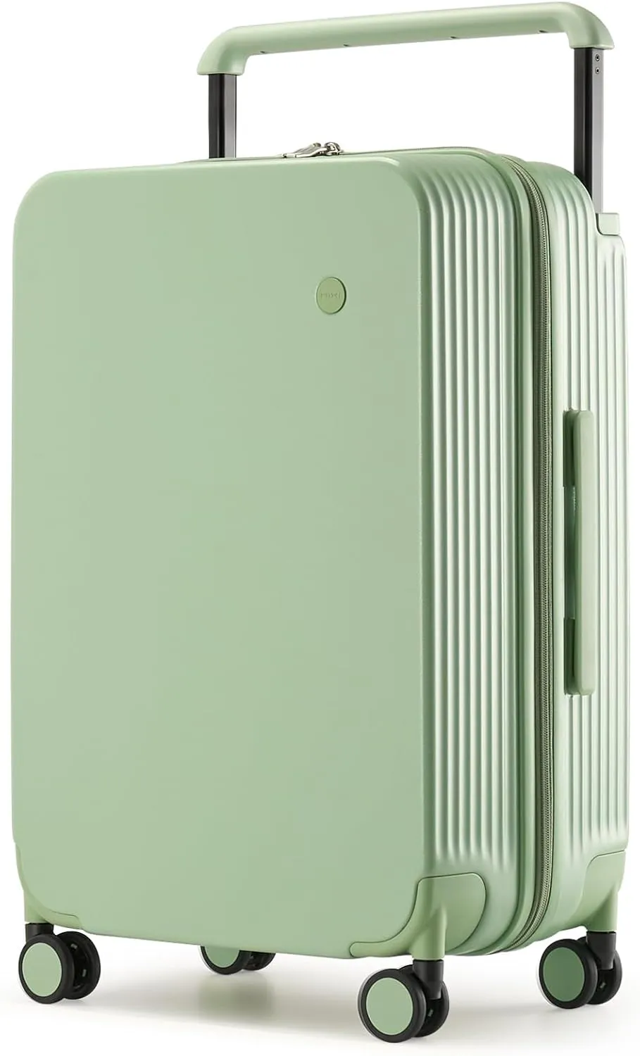 mixi Checked Luggage Upgrade Wide Handle PC Hard Shell Rolling Travel Medium Suitcases with Spinner Wheels & TSA Lock, 24 Inch Avocado Green