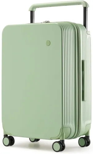 mixi Checked Luggage Upgrade Wide Handle PC Hard Shell Rolling Travel Medium Suitcases with Spinner Wheels & TSA Lock, 24 Inch Avocado Green