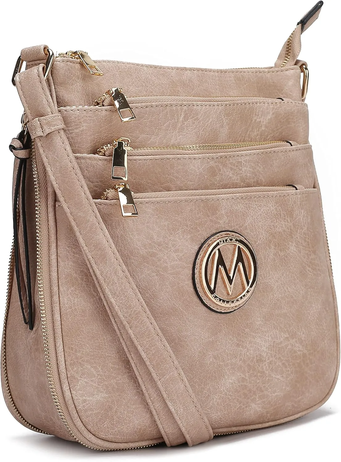 MKF Collection Crossbody Bag for Women – PU Leather Messenger Bag Purse – Designer Handbag Shoulder Strap Purse By Mia K