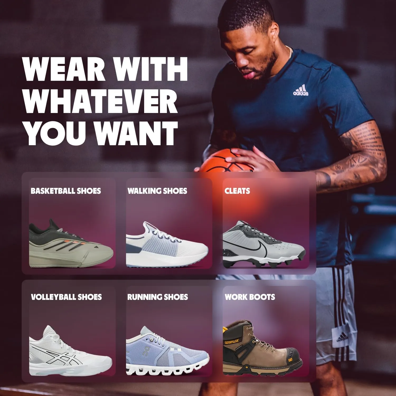 MOVE Game Day Pro- Ultimate Performance Sports Insoles for Basketball, Volleyball, Football, Tennis, Athletics, Baseball, Running, and Active Lifestyle. Extra Shock Absorption (M 13-13.5/WM 14.5-15)