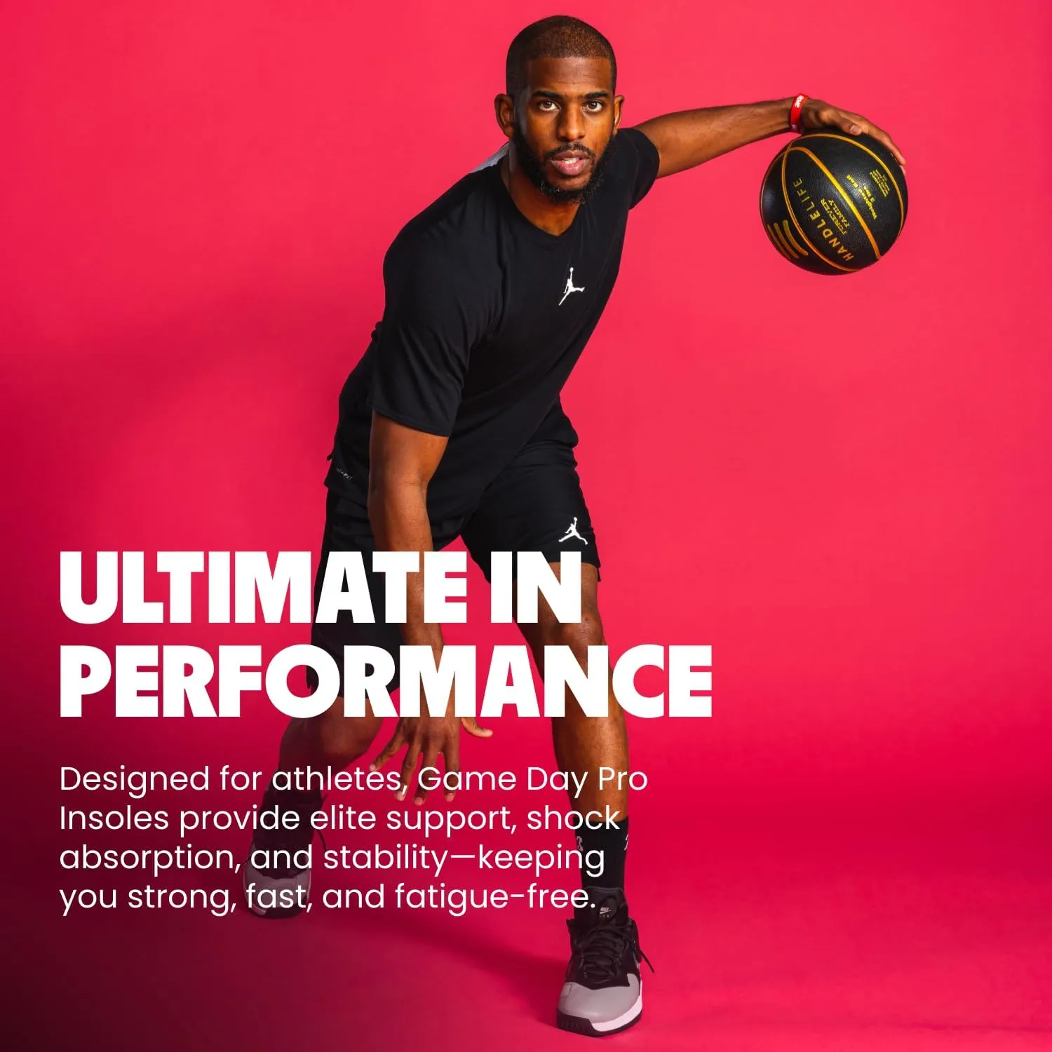 MOVE Game Day Pro- Ultimate Performance Sports Insoles for Basketball, Volleyball, Football, Tennis, Athletics, Baseball, Running, and Active Lifestyle. Extra Shock Absorption (M 13-13.5/WM 14.5-15)