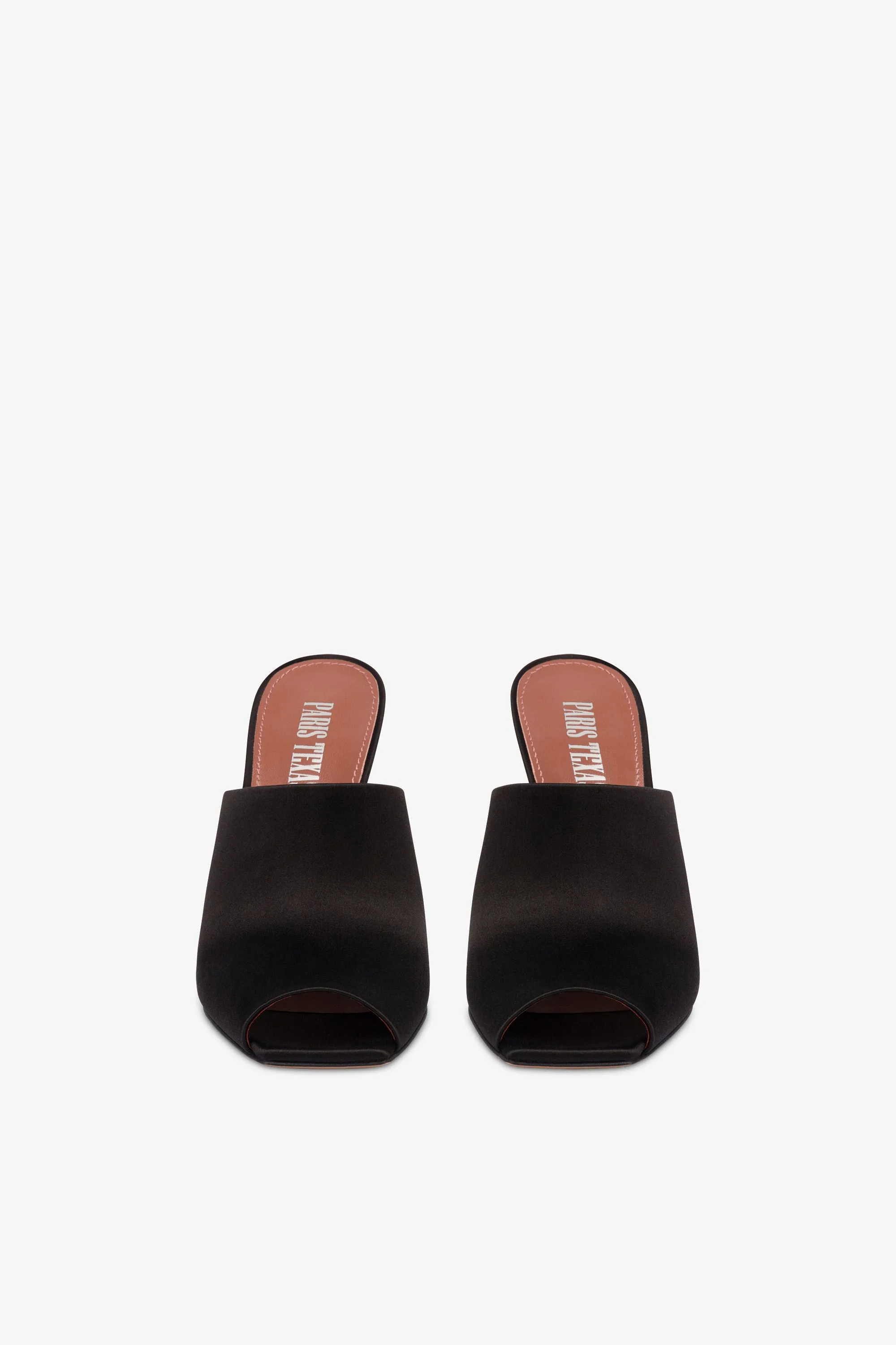 Mules in black satin