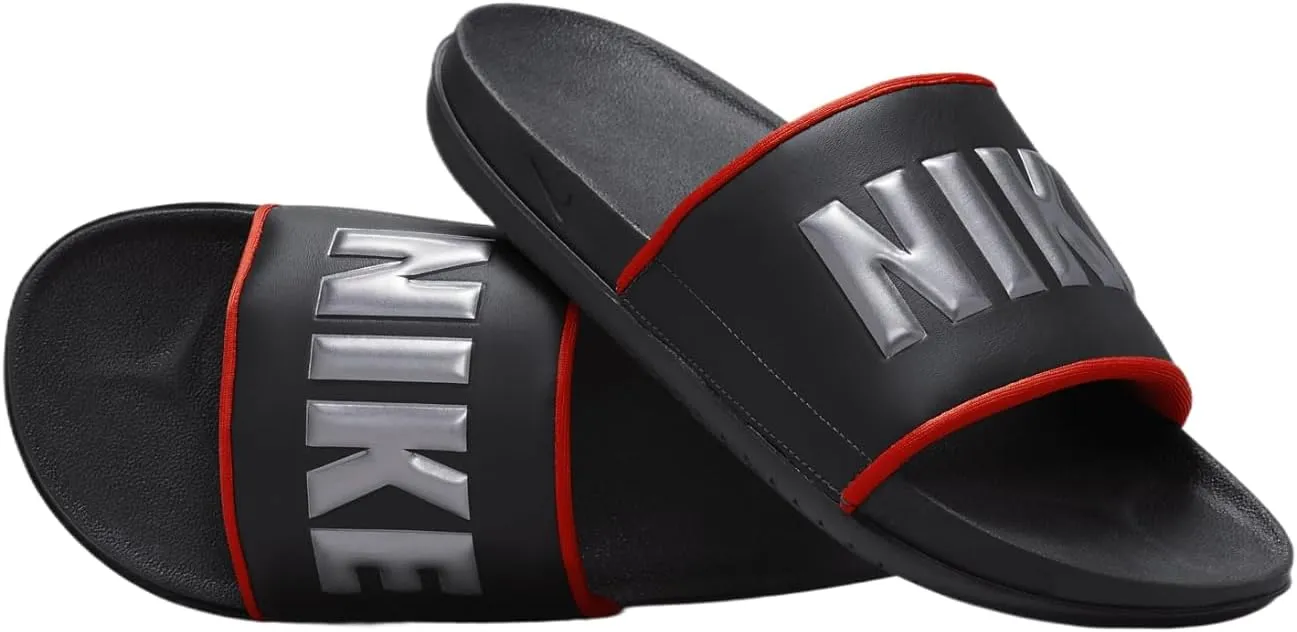 Nike Offcourt Men's Slides (BQ4639-023, Dark Smoke Grey/Picante Red/Black/Metallic Dark Gr) Size 9