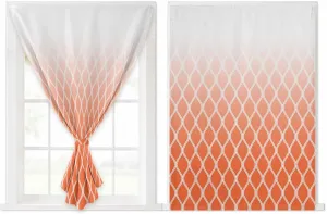 Orange Ombre Stripe Self Adhesive Blackout Curtains with Tiebacks,Portable Rod Pocket Living Room Darkening Curtains,Modern Abstract Art Gradient Striped Thermal Insulated Windows Cover,47Wx72H