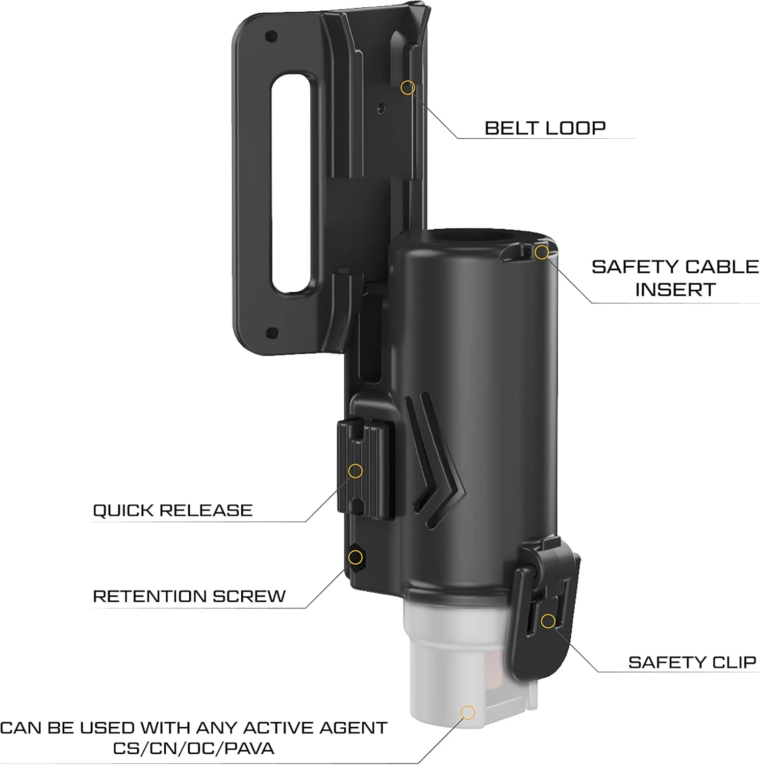 Orpaz Pepper Spray Holster, MK3 Pepper Spray Holder, OC Spray Holder - Unisex - Will Improve Your Tactical Appearance