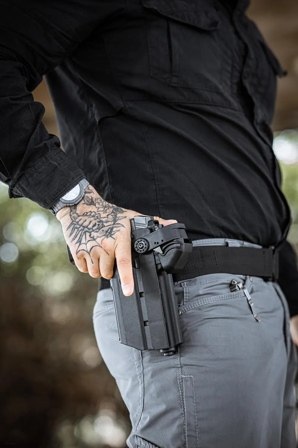 Orpaz T40 G17 Holster with Light, Level II/Level III OWB Light Bearing Holster Compatible with Glock 17, Fits Most Lights, Lasers, Sights and Optics