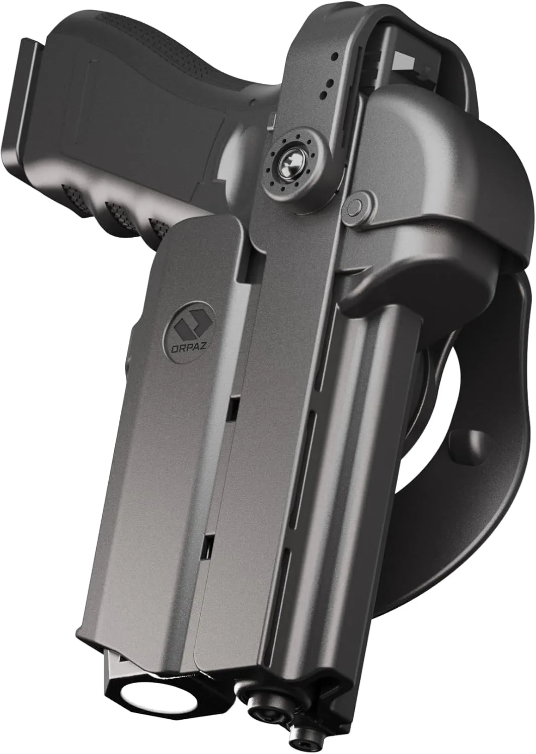 Orpaz T40 G17 Holster with Light, Level II/Level III OWB Light Bearing Holster Compatible with Glock 17, Fits Most Lights, Lasers, Sights and Optics