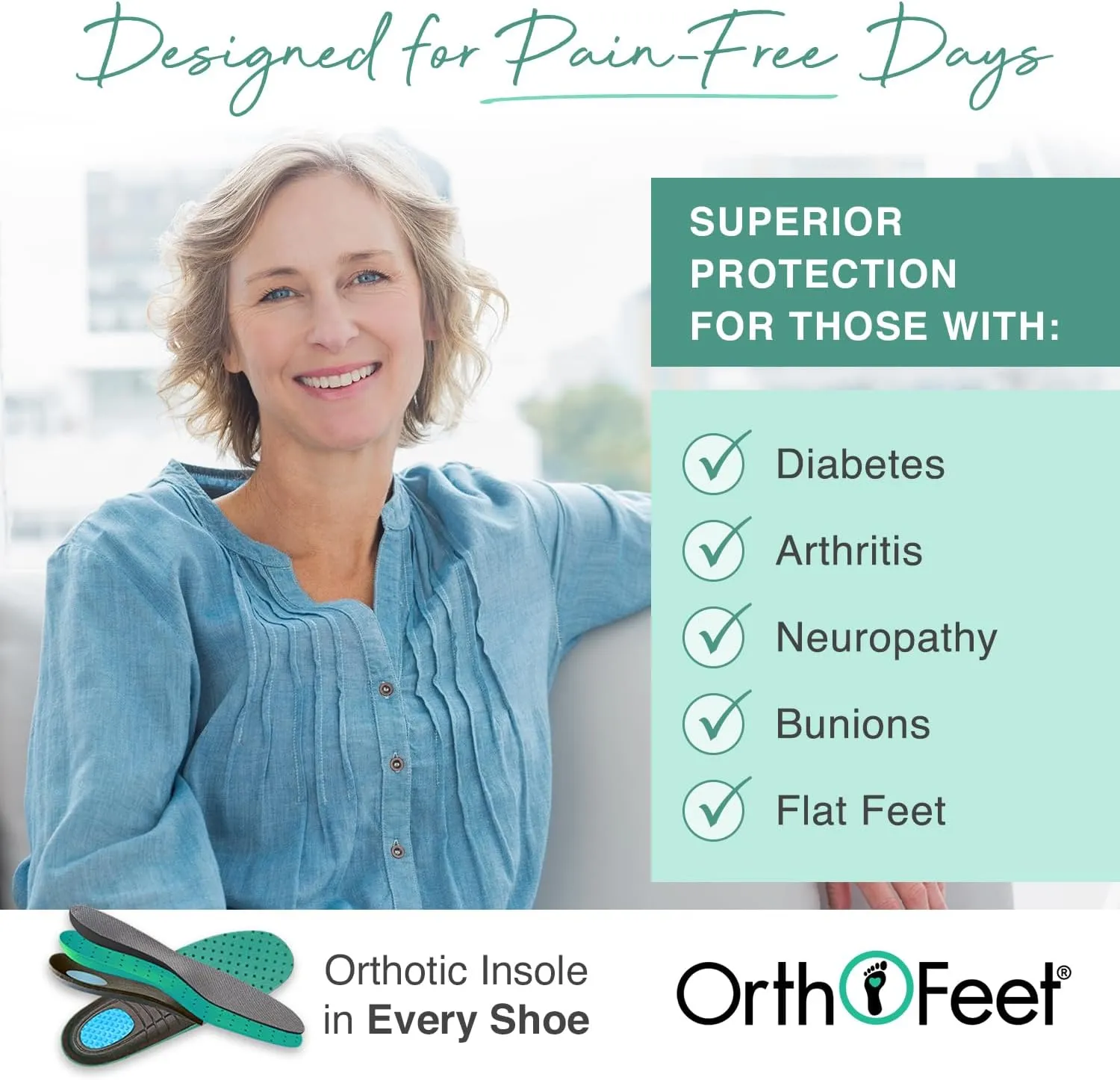 Orthofeet Women's Orthopedic Slippers for Plantar Fasciitis Relief Clara