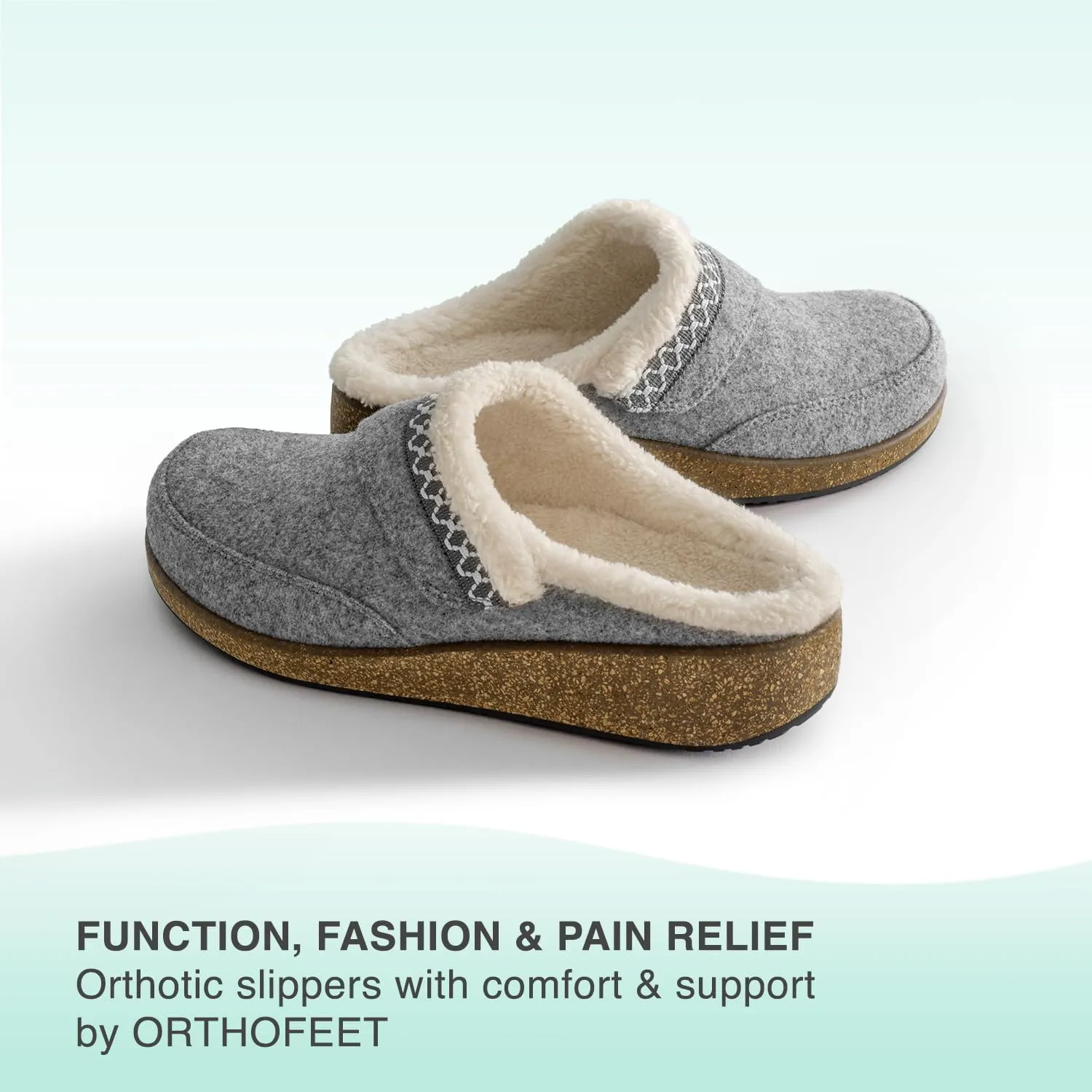 Orthofeet Women's Orthopedic Slippers for Plantar Fasciitis Relief Clara