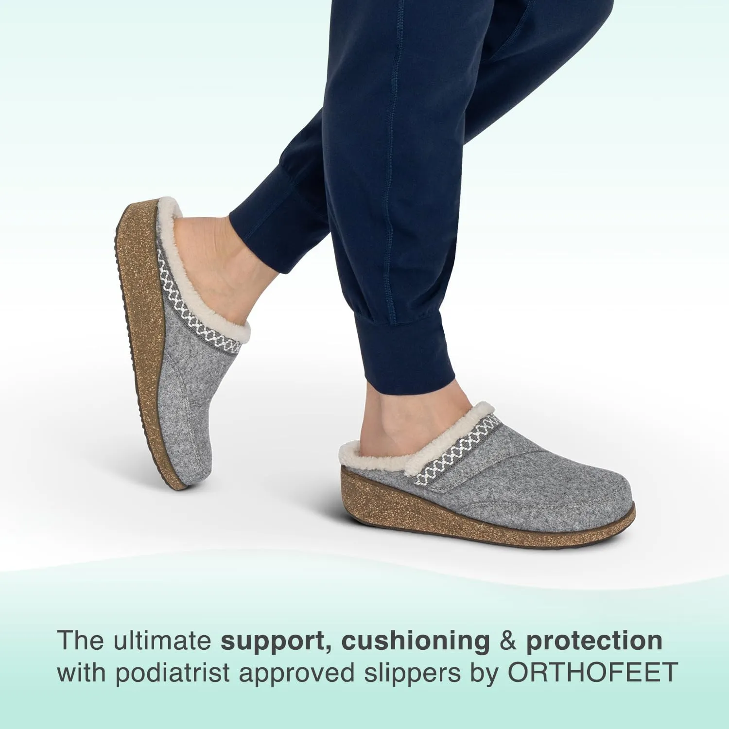 Orthofeet Women's Orthopedic Slippers for Plantar Fasciitis Relief Clara