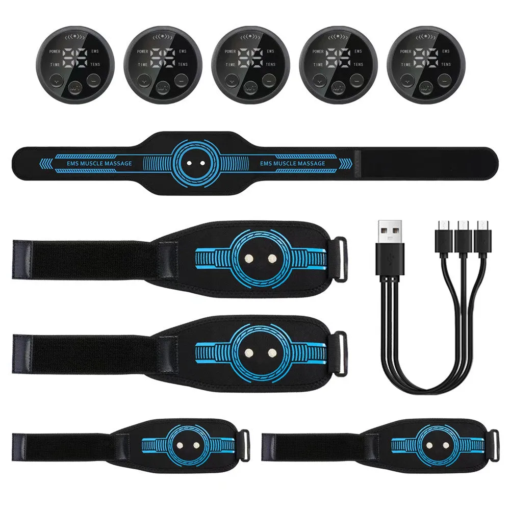 Premium EMS Muscle Stimulator Abdominal Trainer Massage Belt - 10 Modes, 30 Strength Levels, USB Rechargeable, Slim Belly and Arm Toner for Weight Loss and Fitness Training