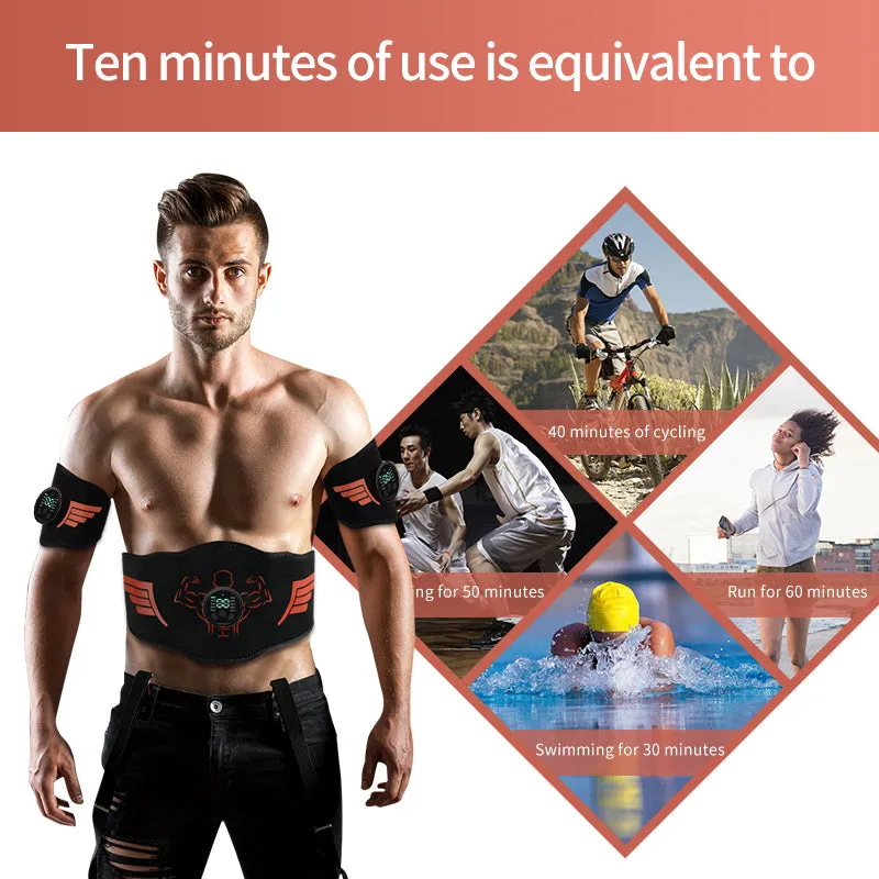Premium EMS Muscle Stimulator Abdominal Trainer Massage Belt - 10 Modes, 30 Strength Levels, USB Rechargeable, Slim Belly and Arm Toner for Weight Loss and Fitness Training
