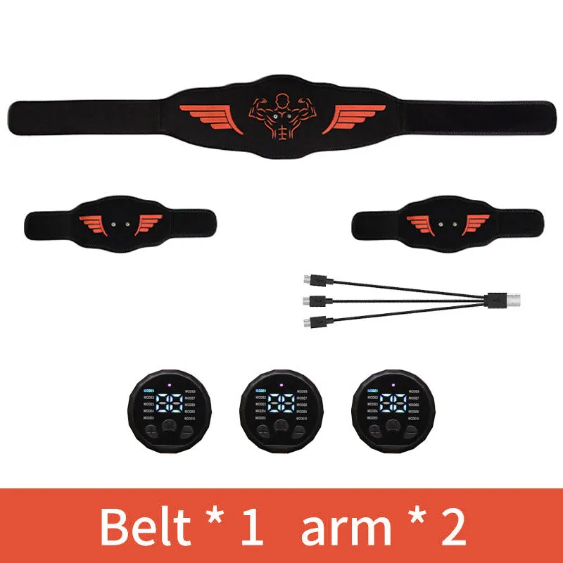 Premium EMS Muscle Stimulator Abdominal Trainer Massage Belt - 10 Modes, 30 Strength Levels, USB Rechargeable, Slim Belly and Arm Toner for Weight Loss and Fitness Training