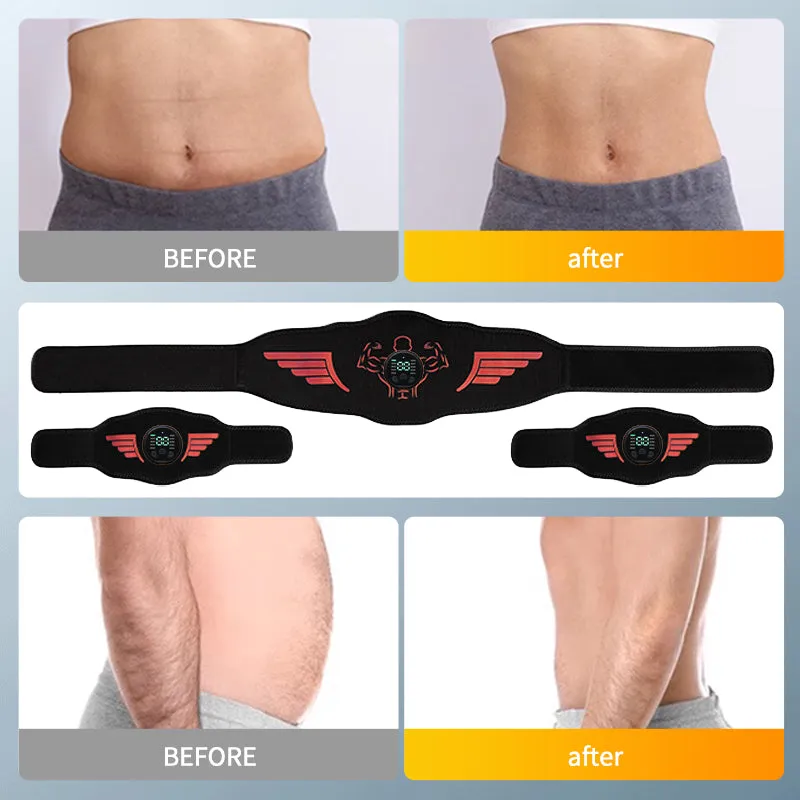 Premium EMS Muscle Stimulator Abdominal Trainer Massage Belt - 10 Modes, 30 Strength Levels, USB Rechargeable, Slim Belly and Arm Toner for Weight Loss and Fitness Training