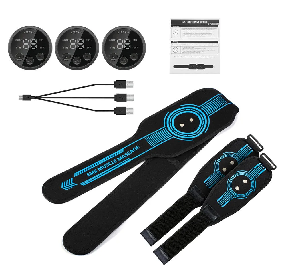 Premium EMS Muscle Stimulator Abdominal Trainer Massage Belt - 10 Modes, 30 Strength Levels, USB Rechargeable, Slim Belly and Arm Toner for Weight Loss and Fitness Training