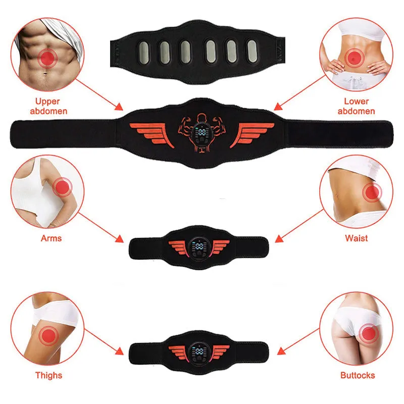 Premium EMS Muscle Stimulator Abdominal Trainer Massage Belt - 10 Modes, 30 Strength Levels, USB Rechargeable, Slim Belly and Arm Toner for Weight Loss and Fitness Training