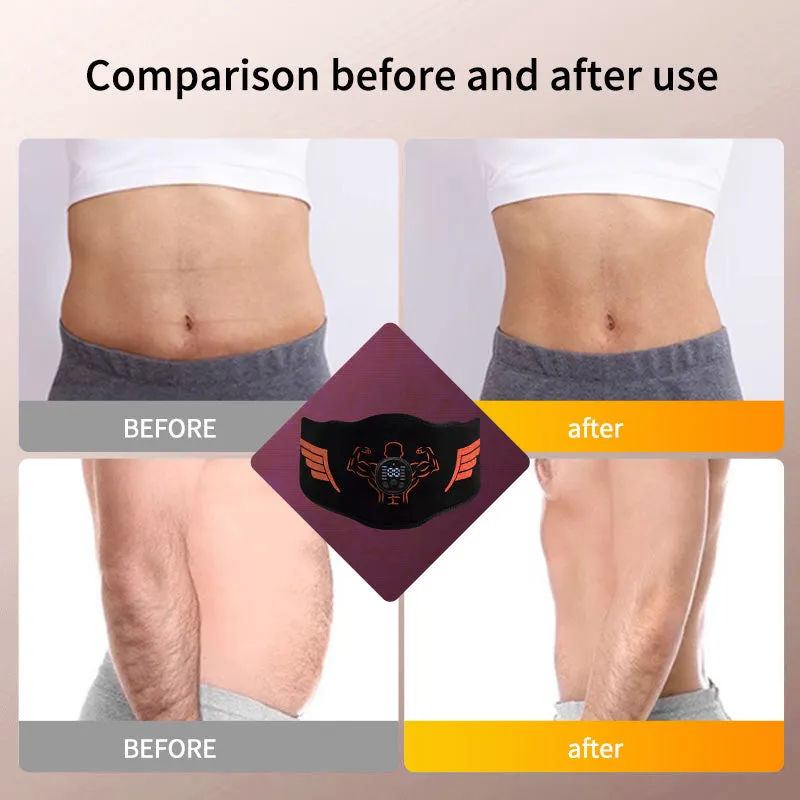 Premium EMS Muscle Stimulator Abdominal Trainer Massage Belt - 10 Modes, 30 Strength Levels, USB Rechargeable, Slim Belly and Arm Toner for Weight Loss and Fitness Training