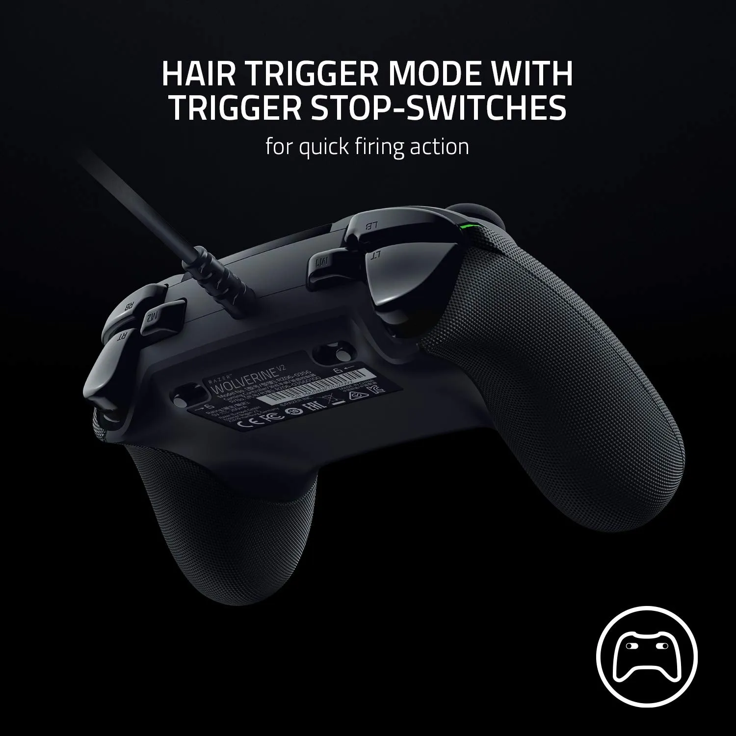 Razer Wolverine V2 Wired Gaming Controller for Xbox Series X|S, Xbox One, PC: Remappable Front-Facing Buttons - Mecha-Tactile Action Buttons and D-Pad - Trigger Stop-Switches - Black