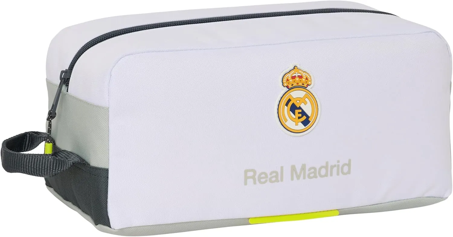 Real Madrid Equiicion 25/26 - Medium Shoe Bag, Multifunctional, for Sports, Extracurricular, Football, Comfortable and Versatile, 34 x 18 x 15 cm, White, M, Casual, White, M, Casual