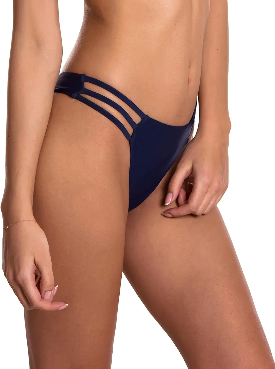 RELLECIGA Women's Triple Strappy Thong Bikini Bottoms