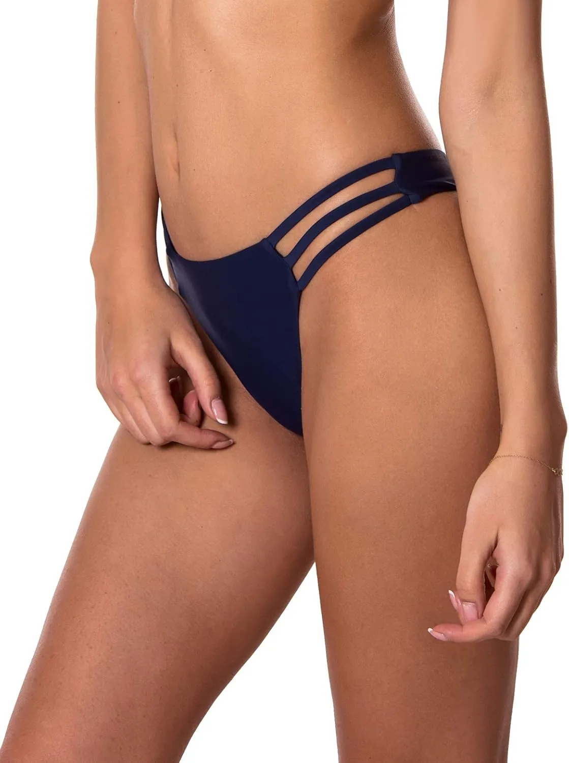 RELLECIGA Women's Triple Strappy Thong Bikini Bottoms