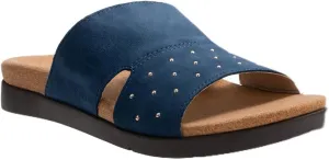 REVITALIGN Women's Lucy Stud Slide Sandal, Marine Blue, 9 Wide