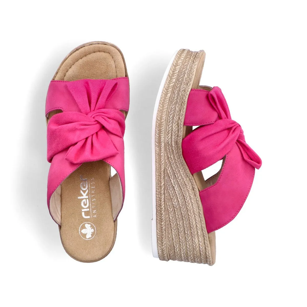 Rieker 68789-31 Women’s Magenta Wedge Mule Sandals – Fashion & Comfort