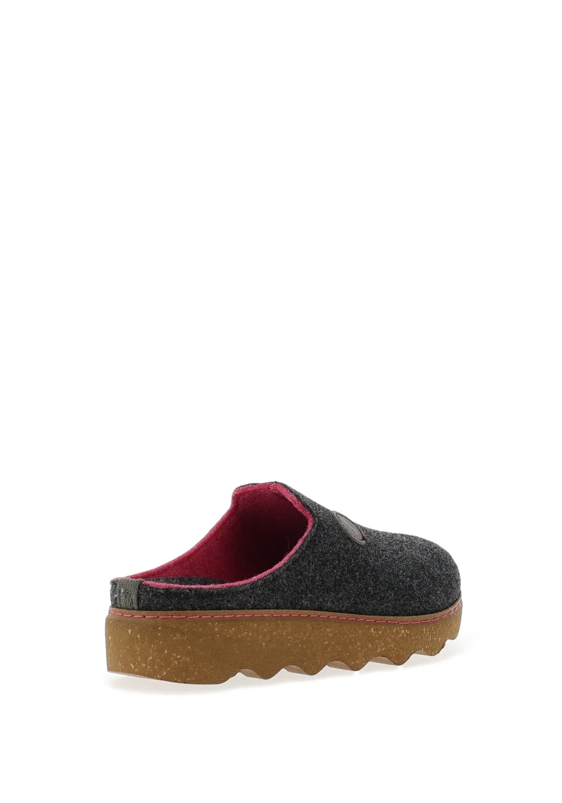 Rohde Womens Wool Trim Mules, Grey & Pink