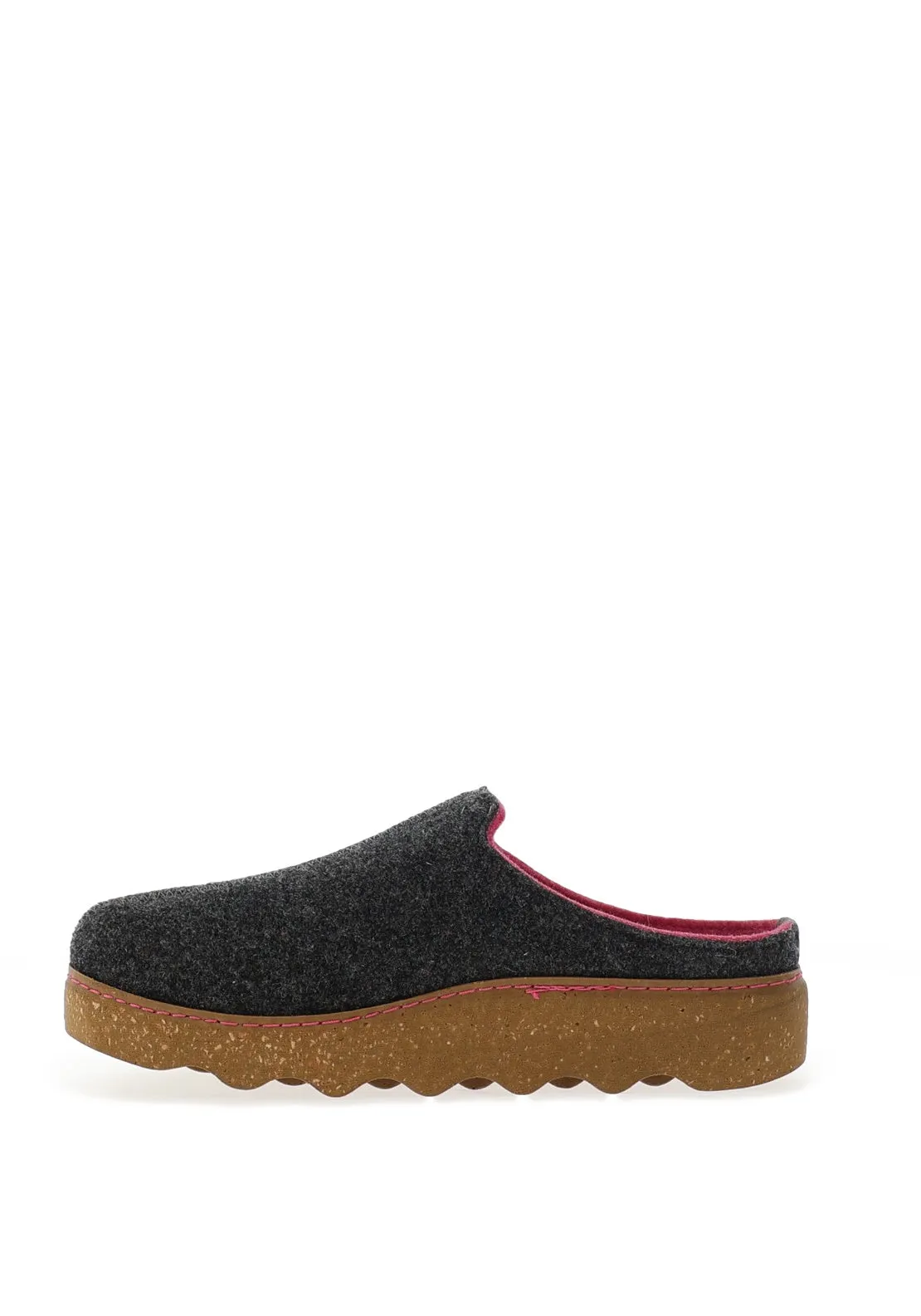 Rohde Womens Wool Trim Mules, Grey & Pink